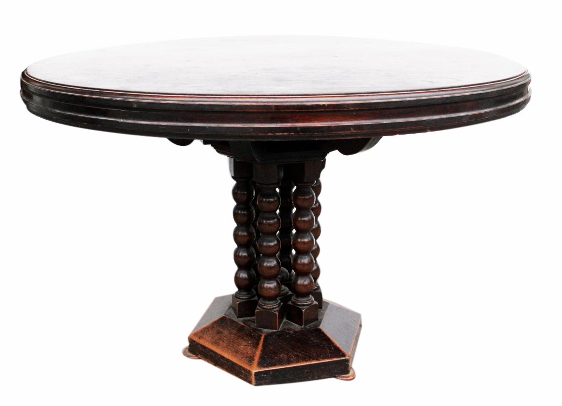 Antigua Mesa Comedor Redonda Madera - Antig La Rueda _ L R Antigua Mesa Comedor Redonda Madera - Antig La Rueda _ L R