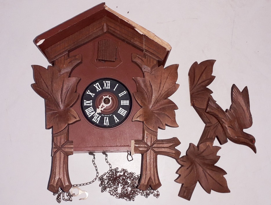Antiguo Reloj Cucu Hubert Herr Triberg Germany 27cm No Envío Antiguo Reloj Cucu Hubert Herr Triberg