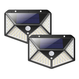 Aplique Reflector Solar Led Panel Recargable 100exterior Luz