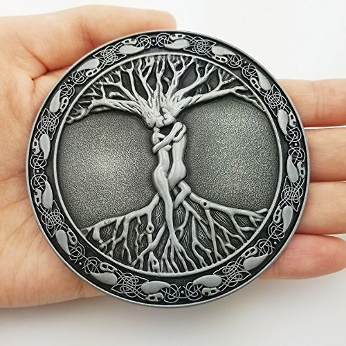 Pancy Circular de los hombres hebilla de cintur/ón de ramas de /árbol de la vida ra/íces
