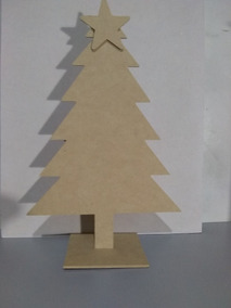 Mdf árbol de Navidad estrellas de diseño en blanco Decoración De Madera Artesanal Decoupage Familia