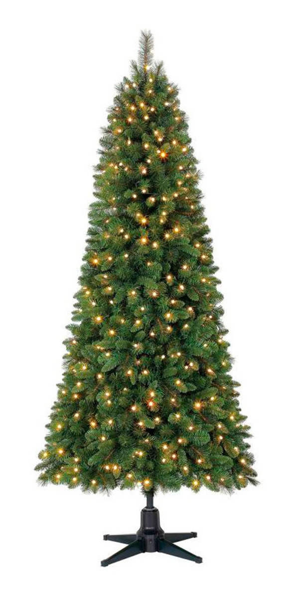 Árbol De Navidad Slim Giratorio De 2.28m Con Luces Led - $ 5,350.00 En ...