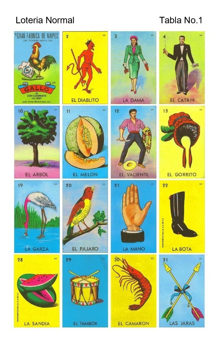 Archivo De 100 Cartas De La Lotería Mexicana Para Imprimir 