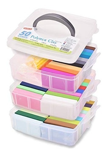 Shuttle Art 50 Colores para Horno Antiadherente 19 Herramientas y 10 Tipos de Accesorios no T/óxico Arcilla de Pol/ímero Ideal para Regalar a los Ni/ños