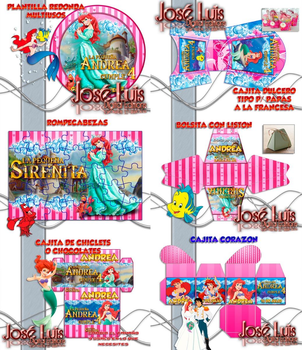 La Sirenita Invitaciones O Marcos Para Imprimir Gratis La Sirenita Invitaciones O Marcos Para Imprimir Gratis
