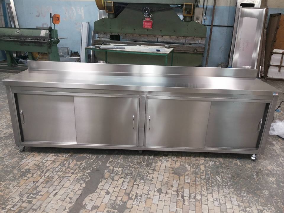 Armário em Aço Inox, 290x60x90 P/ Cozinha Industrial - ABC Steel