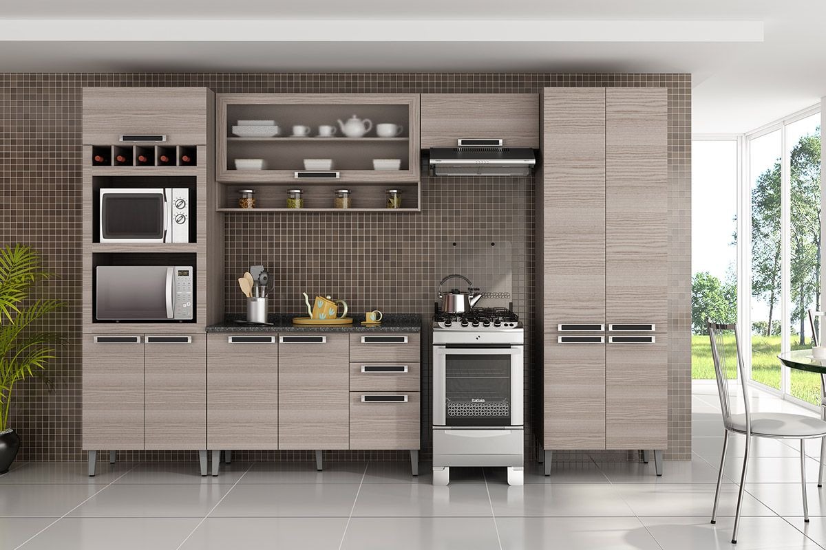 Modelos variados de parede armário de cozinha