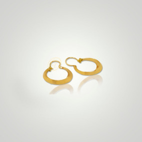 Pendientes aros labrados de mujer con oro amarillo laminado 18 kt