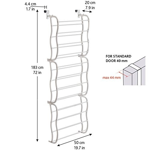 Artmoon ARC Zapatero Colgante Sobre Puerta Estanter/ía para Almacenar Zapatos de Longitud Extra para 36 Pares de Zapatos