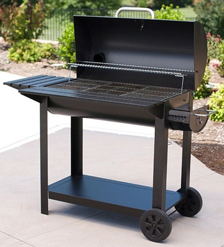 Asador De Carbón O Leña Tipo Barril Con Ruedas - $ 5,185.00 en Mercado