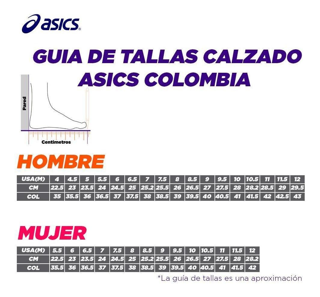 tabla de tallas asics mujer