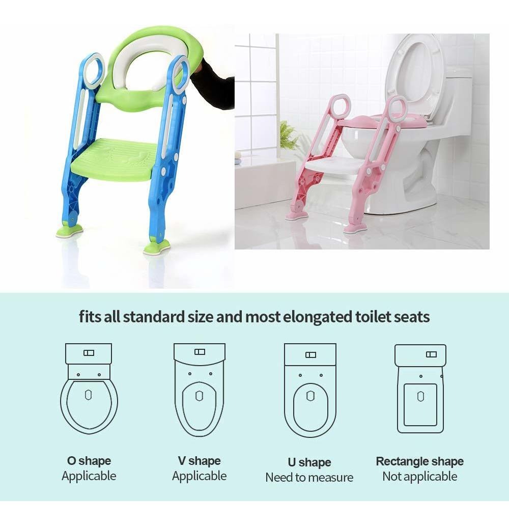 silla para inodoro ajustable para beb/és con taburete antideslizante resistente Asiento de la escalera de entrenamiento para el inodoro