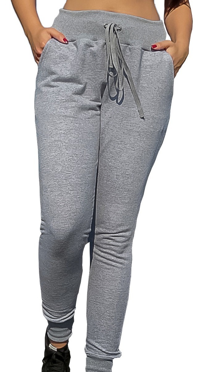 calça moletom cinza feminina