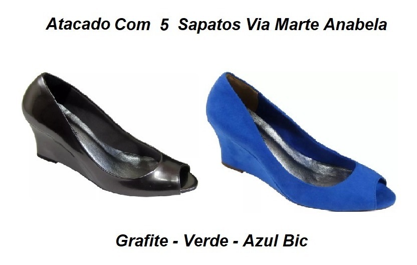Atacado 5 Sapatos Via Marte Anabela - S/ Caixas - R$ 98,90 em Mercado Livre