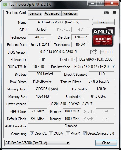 Driver ati v5800 for Windows 7 download