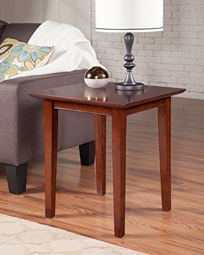 Atlantic Furniture Ah14104 Shaker End Table Rubberwood Walnu