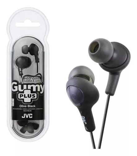 Audifonos In Ear Jvc Microfono Negro 1m Gummy Ha-fx5