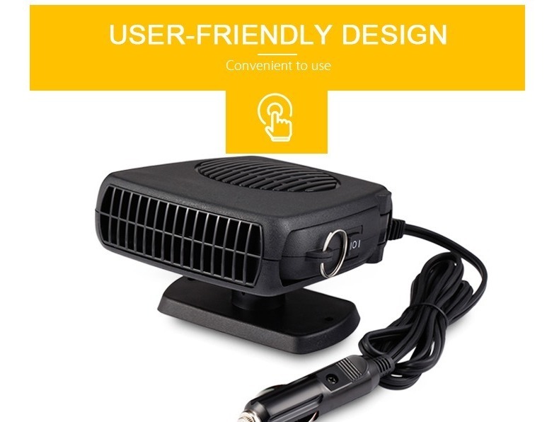 2-En-1 12V 150W Auto Calentador Del Coche Del Ventilador De Calefacci/ón Port/átil Con Asa Abatible Hacia Afuera