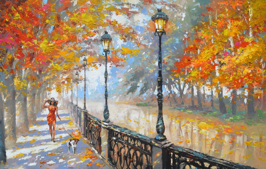 Autumn Alley Cuadros Pinturas Al Oleo De Dmitry Spiros