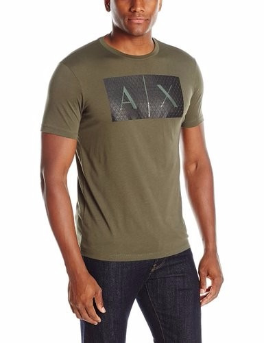 A|x Armani Exchange Men's Traingulation T-shirt Green S - $ 899.00 en Mercado Libre