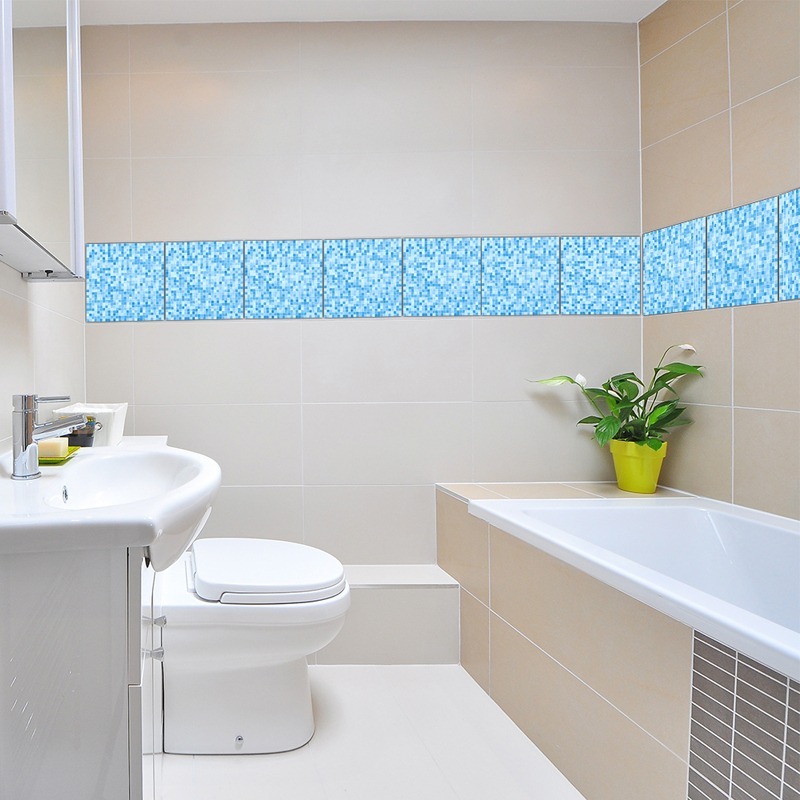 Azulejos Adhesivos Cocina Baño Mosaicos Azules - $ 399.00 en Mercado Libre