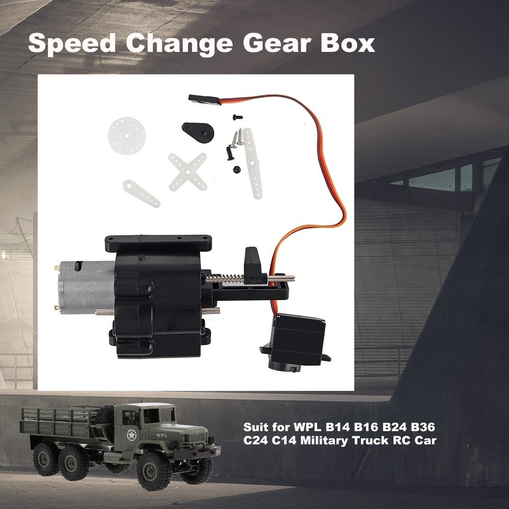 Caixa de engrenagem de energia para Caminhão Militar 1//16 WPL B-14 B-24 B-16 B-36 C-14 C-24 Rádio Controle K8Q9