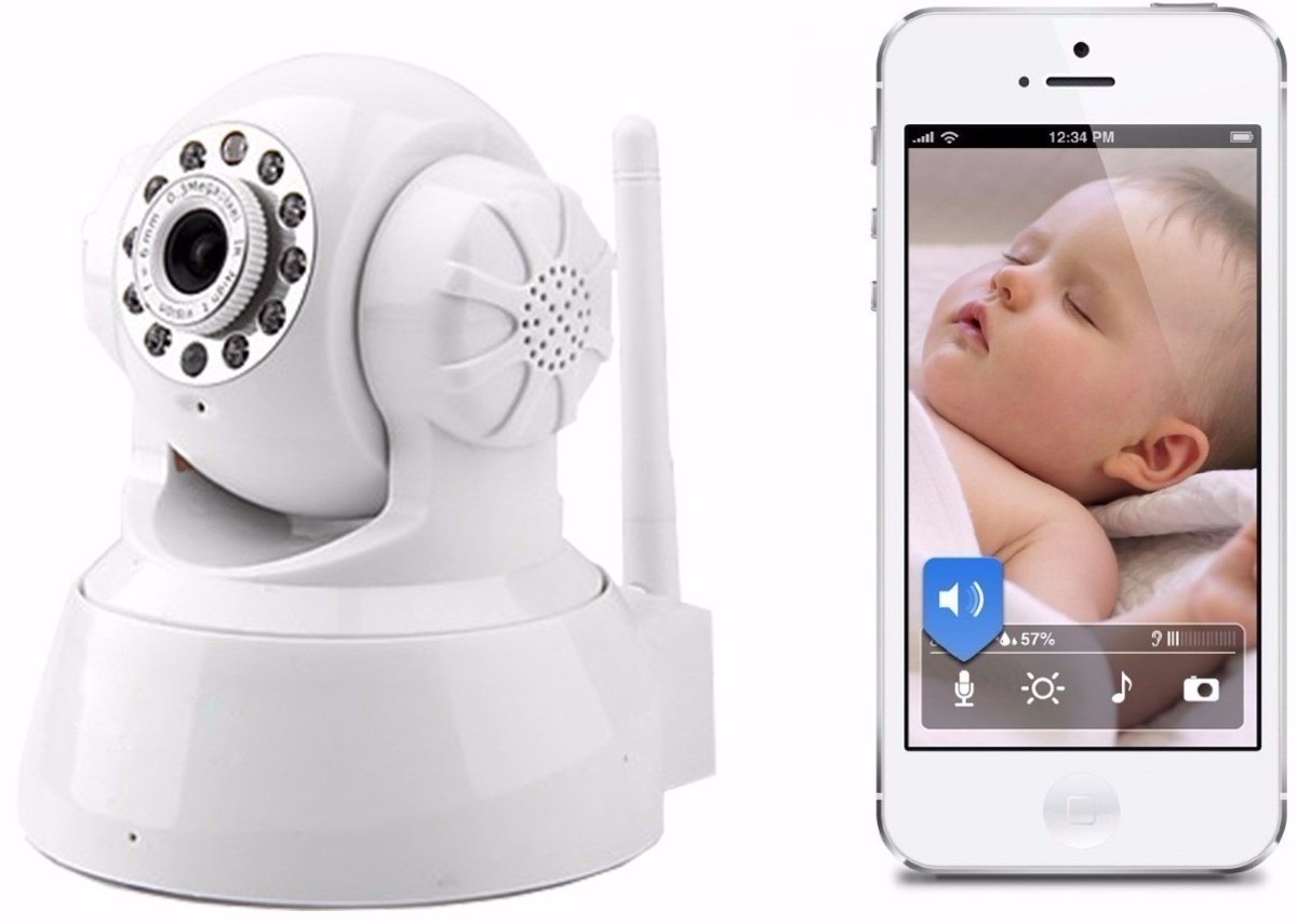 Babá Eletrônica Câmera Wifi Visão Noturna Microfone S/ Fio