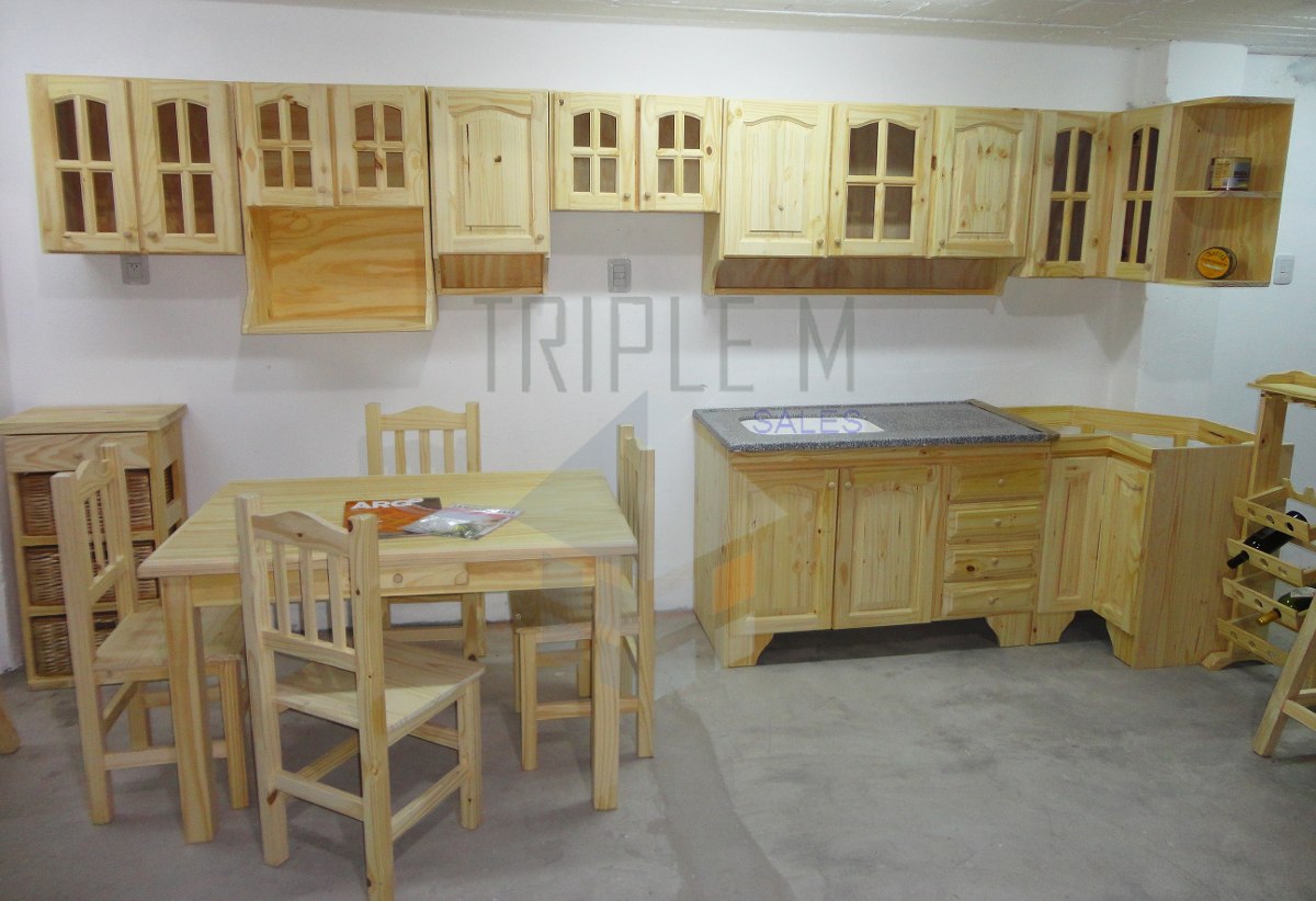 Bajo Mesada Y Alacena En 1,20m Pino Macizo Muebles Cocina - $ 4.290 ... Bajo Mesada Y Alacena En 1,20m Pino Macizo Muebles Cocina - $ 4.290 ...