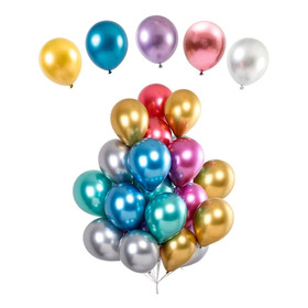 Balão Bexiga Metalizado - Várias Cores - N°5 - 25 Unidades