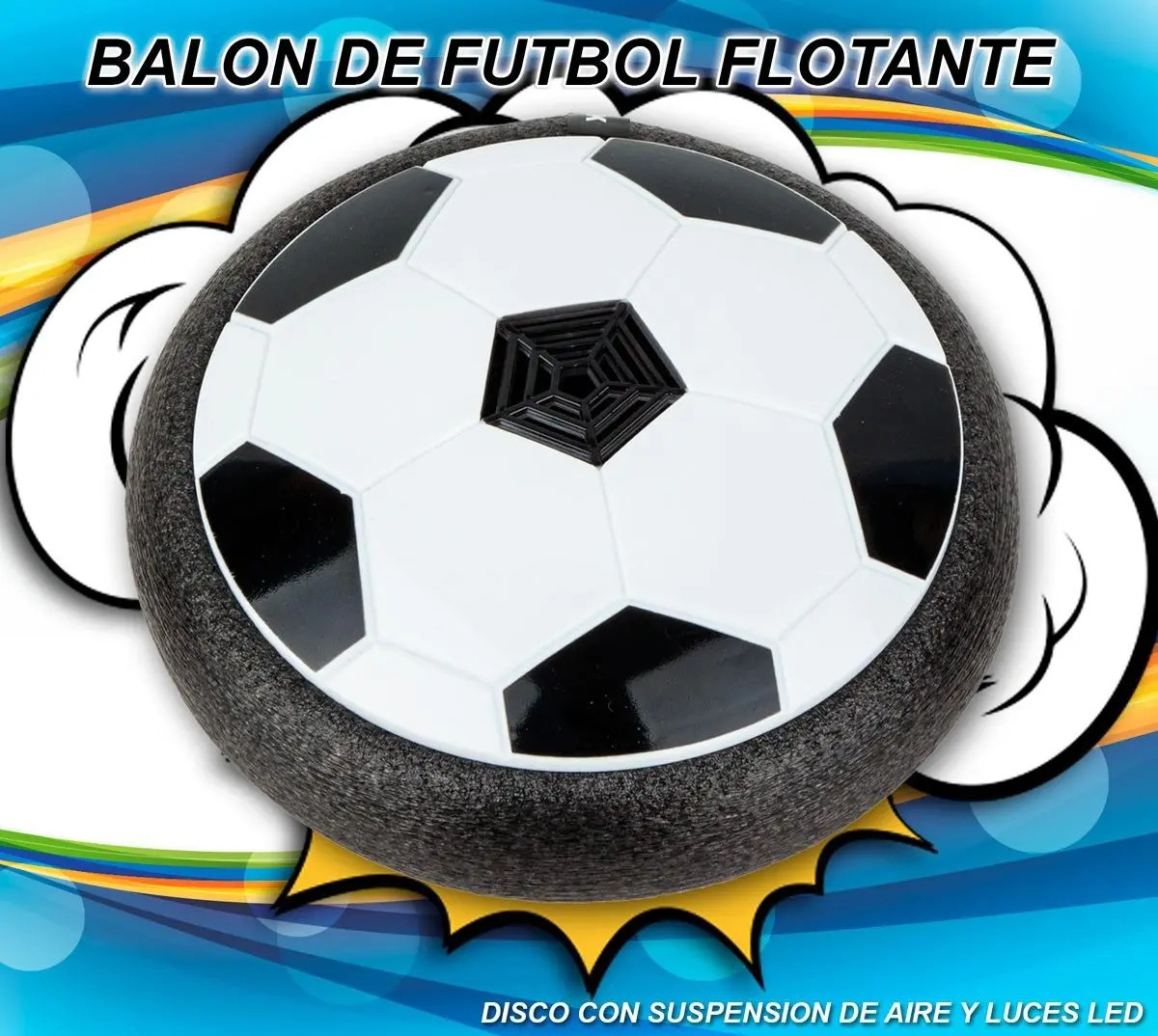 Pack De 2 Balones De Fútbol Flotante Recargables – Con LED De Colores, Diseño Antichoque Y Autoesquive, Ideal Para Interiores, Regalo Para Niños 3-12 Años