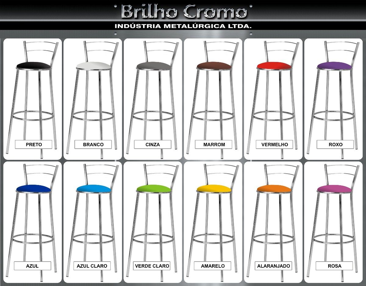 #B86913 Banco Banqueta Alta Bar Cozinha Mesa Bistrô Cromado Cromada R$ 94 1200x937 px Bancos Para Cozinha Americanas #1541 imagens