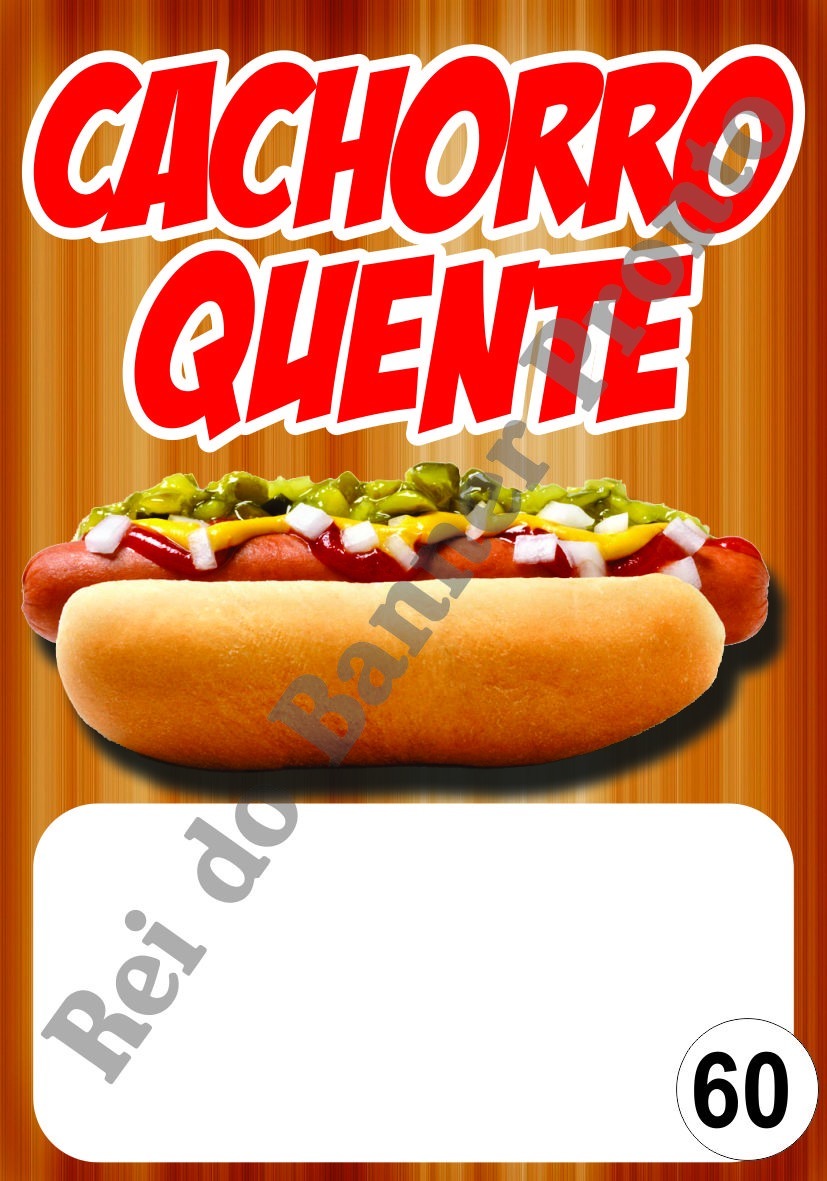 Banner 35x50cm Cachorro Quente, Salgados, Sorvetes, Chopp 