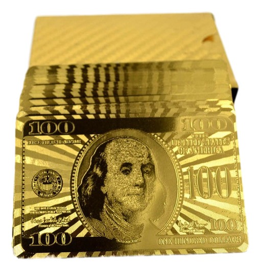 Baralho Folheado Ouro 24k Carat Gold Backside Dolar - R 