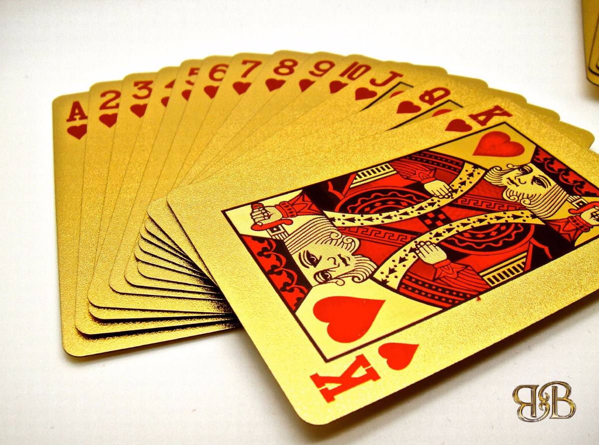 Baralho Folheado Ouro 24k Poker Canastra Buraco Blackjack 