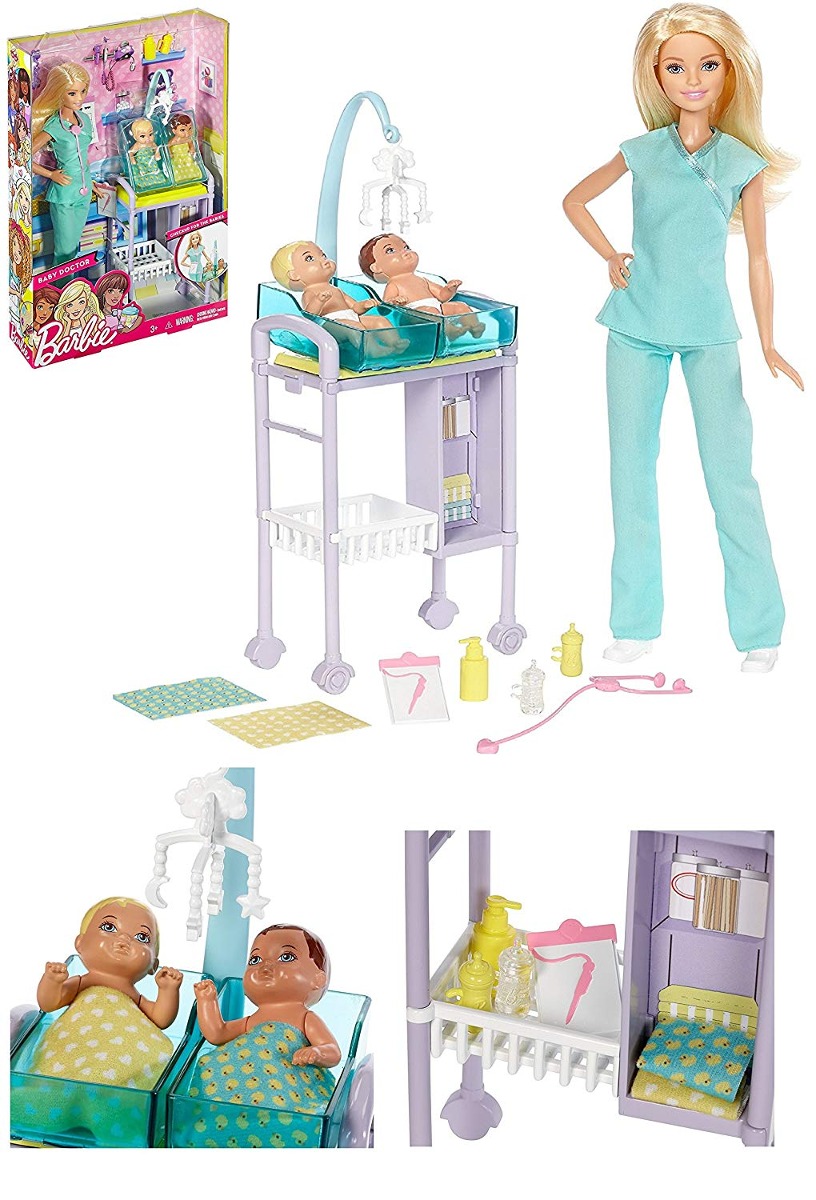 barbie careers baby doctor barbie doll and playset
