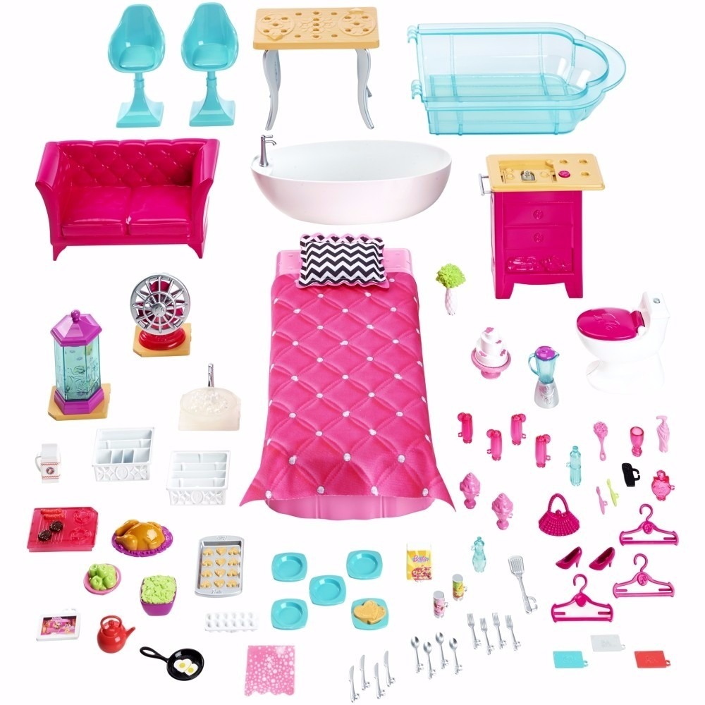 Barbie Casa Dos Sonhos De 70 Acessórios Da Mattel Ffy84 R 137999 Em Mercado Livre 