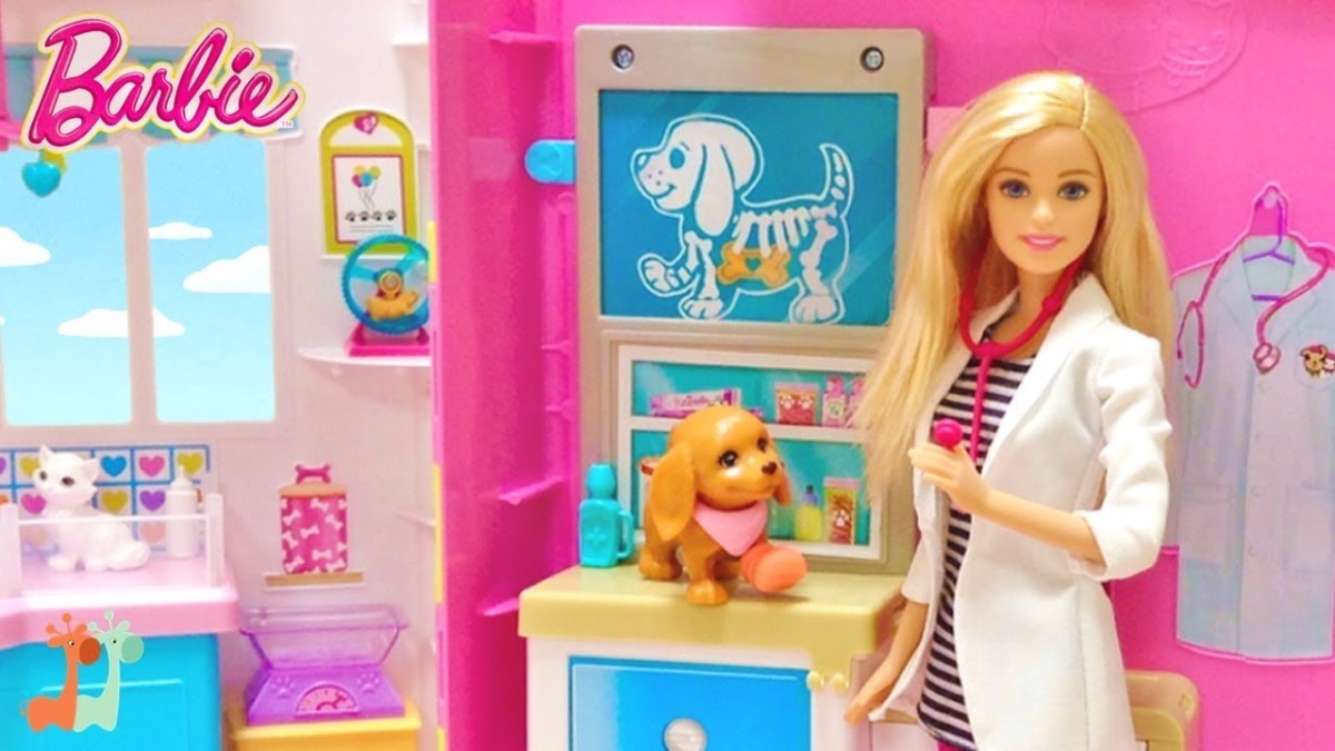 Barbie Conjunto de Juego centro de cuidado de las mascotas ~ bonificación Barbie Mascotas 12pc VET HOSPITAL Playset | eBay