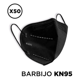 Barbijo Kn95 Negro X50 Unidades Certificado Anmat Importado