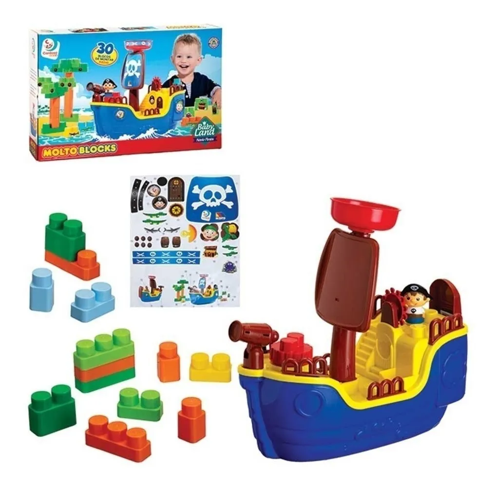 Jugueteria Pizzico | Jugueteria Online | Barco Pirata Gigante Bloques Molto Blocks M8002 (3888) - $ 5.919,99