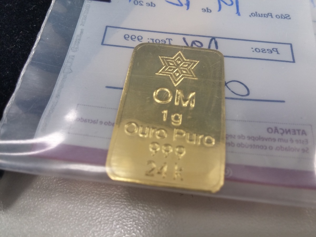 Barra De Ouro 1 Grama Com Certificado Ouro Minas 24k - R$ 337,00 em