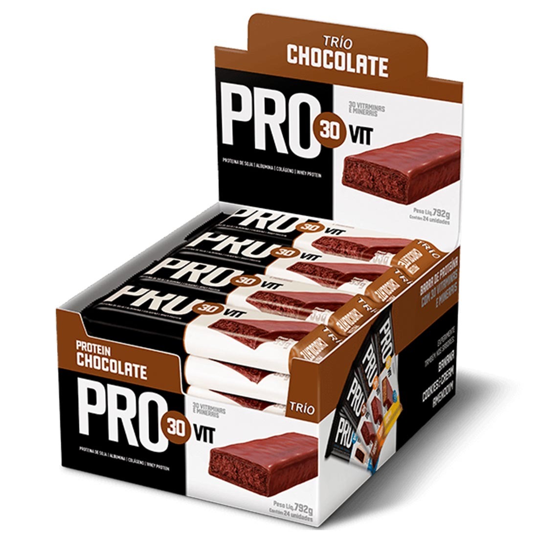 Melhor Barra De Proteina Para Emagrecer Barra De Proteína Pro30vit Chocolate - 24 Unidades - Trio - R$ 46,90 em