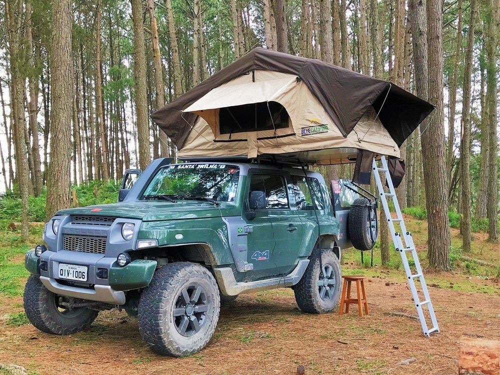 Barracas De Teto Para Carros Barraca De Teto Automotiva Adventure Blue Camping 2a3pessoas - R$ 4.990