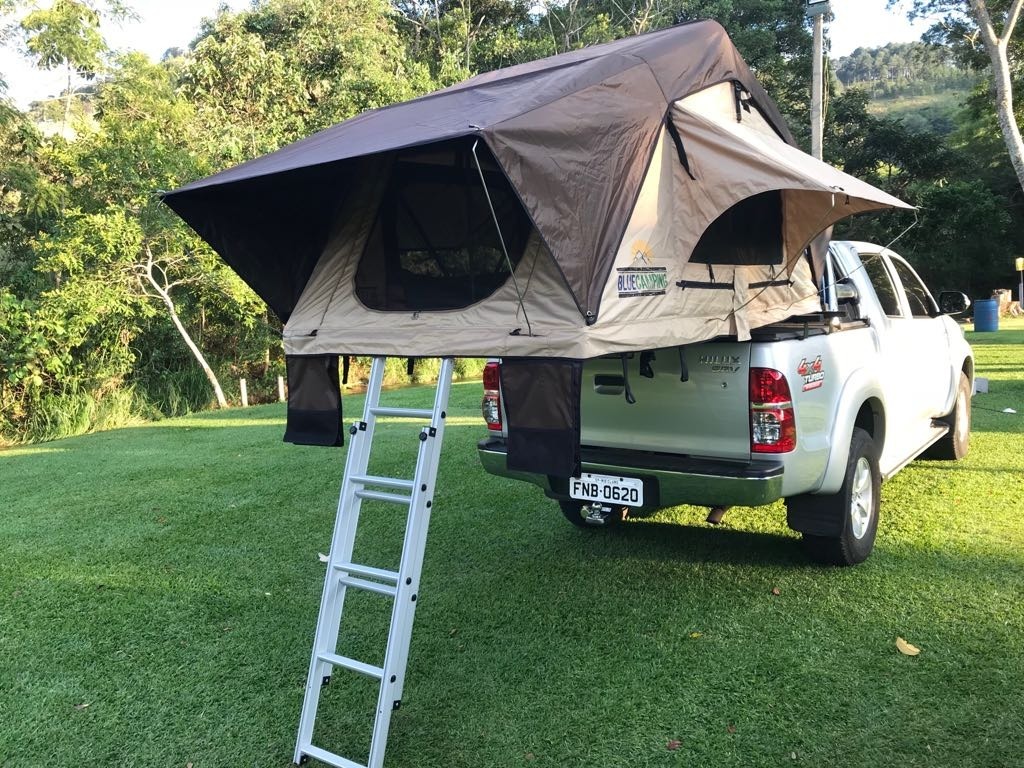 Barracas De Teto Para Carros Barraca Teto Automotiva Adventure 1.4m Blue Camping 3pessoas - R$ 5.290