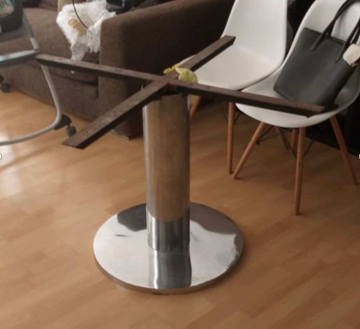 Base Mesa Comedor Cromada Retro Original Metal Pedestal 60´s ... Base Mesa Comedor Cromada Retro Original Metal Pedestal 60´s ...