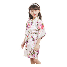 Bata De Kimono Suave Para Niños Y Niñas Con Estampado Floral