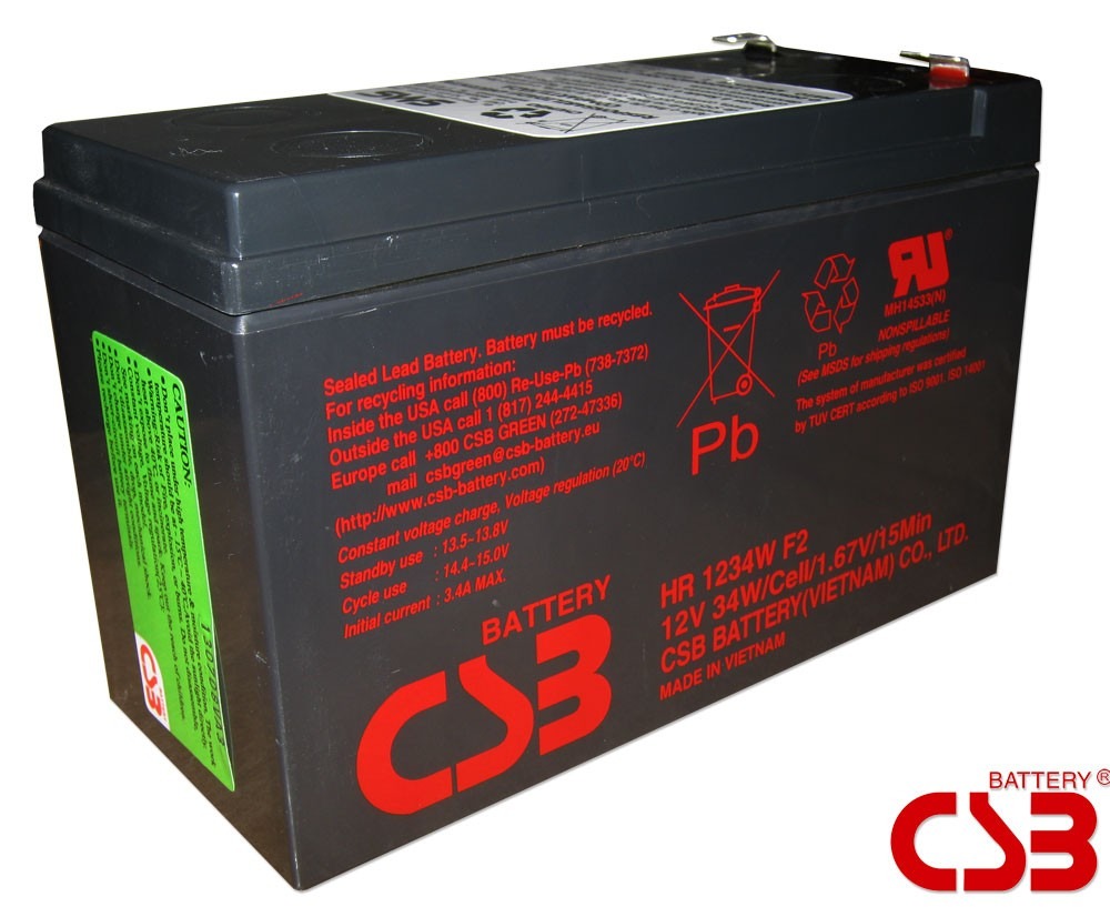 Bateria Csb Hr1234w F2 9ah Por 12vdc - Original Apc E Sms - R$ 129,00 .