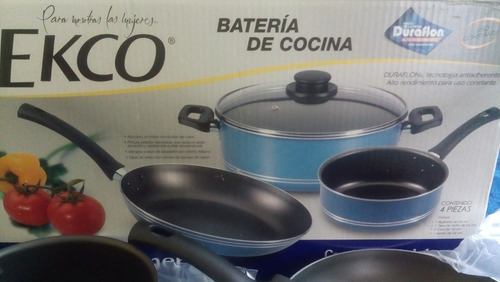 Batería De Cocina Ekco 4 Pzas. Con Duraflon - $ 450.00 en ...