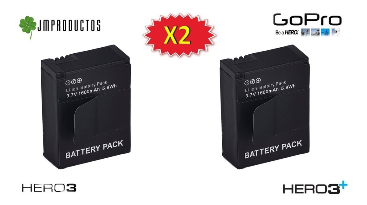 Batería de ion de litio para GoPro AHDBT 301 AHDBT 302 Hero 3 3+ 201 AHDBT 301 chdhn