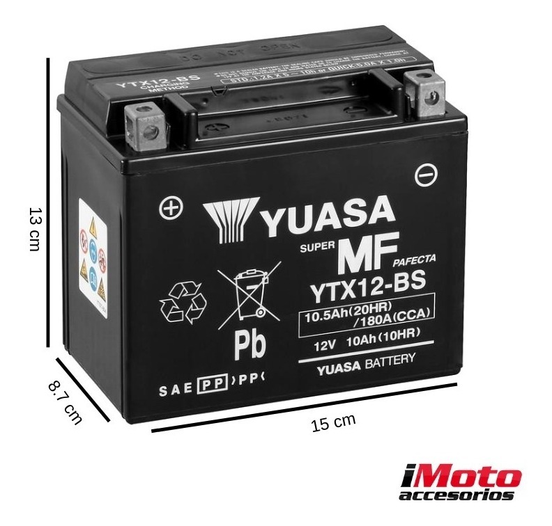Batería Para Moto Ytx12bs Yuasa Usa 1,745.00 en