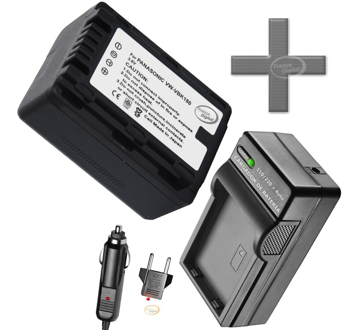 Cargador de batería para Panasonic vw-vbk-180 vw-vbk-180-ek
